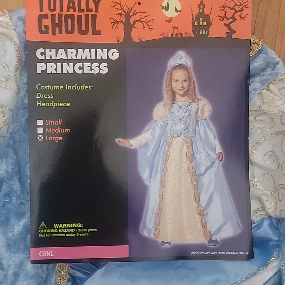 NEW Girls Blue Princess Costume Size 10-12 - Picture 1 of 10